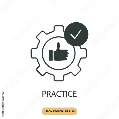 practice icons  symbol vector elements for infographic web