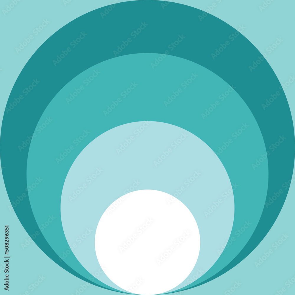 Tile with retro circle pattern in blue white colors, vector