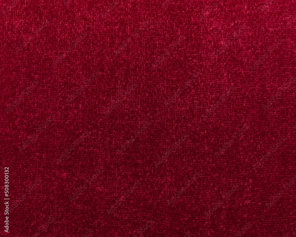 Fototapeta premium Red velvet background, corduroy texture, macro