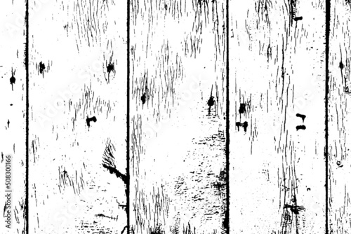 Texture of stained vertical planks facade. Old dirty rough siding of gnarled surface rural country wooden paneling. Messy aged laths.  Rustic grungy ranch lumber fence of hard boards for barn design