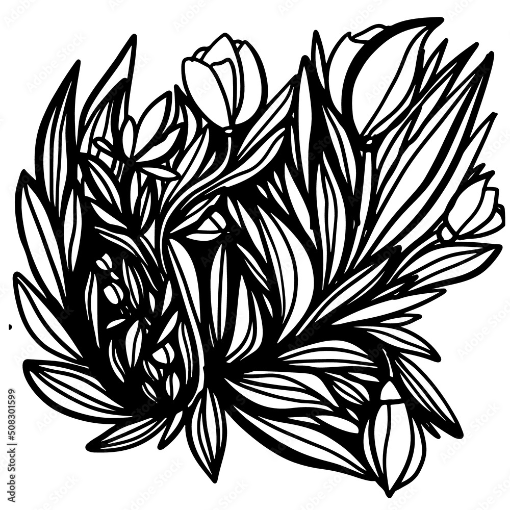 Obraz premium Tulip doodle element for your design 