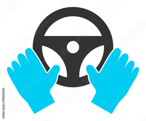 Car driver vector icon. A flat illustration design used for car driver icon, on a white background.