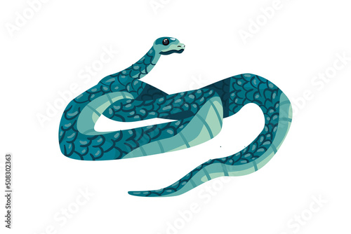 flat blue snake design