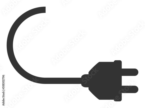 Electric plug vector icon. A flat illustration design used for electric plug icon, on a white background.