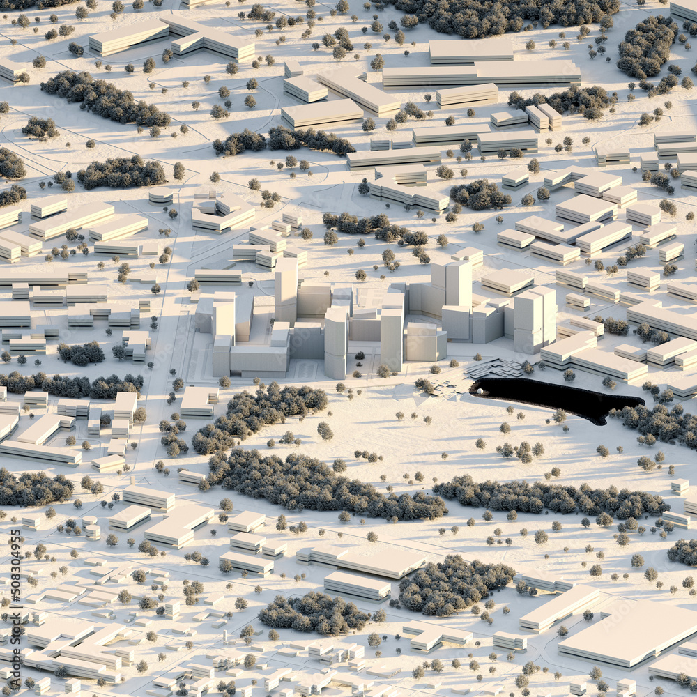 Architectural model of the future city from a bird`s eye view. Architectural model of the future city from a bird`s eye view.