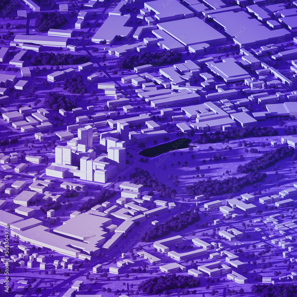 Obraz premium Architectural model of the future city from a bird`s eye view. 