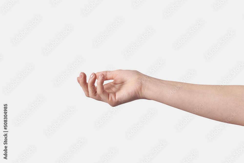 Female hand gesture tender touch.