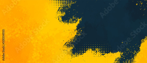 Dark blue and Yellow abstract background with grunge texture. Vector illustration 