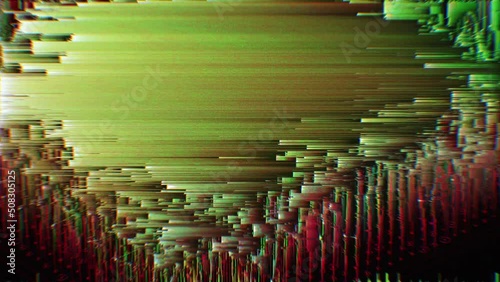 Green red analogue television channel bad signal glitch effect motion graphic design animation photo