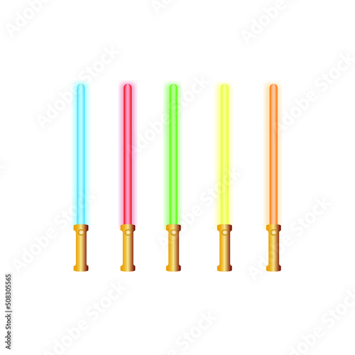 Vector - Lightsaber in Seven Different Colors