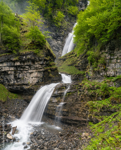 Diesbachfall waterfall in Switzerland near Glarus