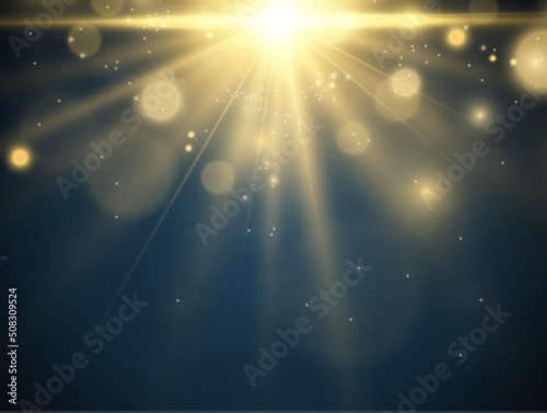 	
Bright beautiful star.Vector illustration of a light effect on a transparent background.	
