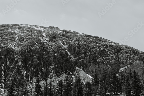 snow covered mountains