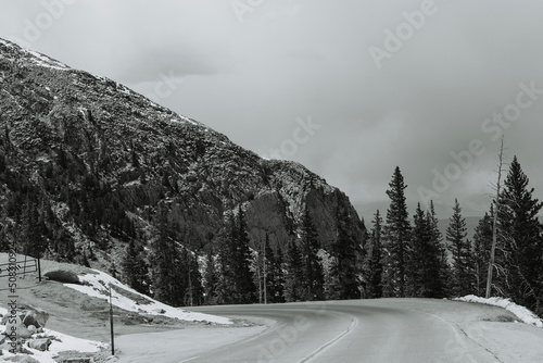 snowy mountain road
