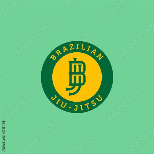 Εκτύπωση καμβά Brazilian jiu-jitsu logo template.
