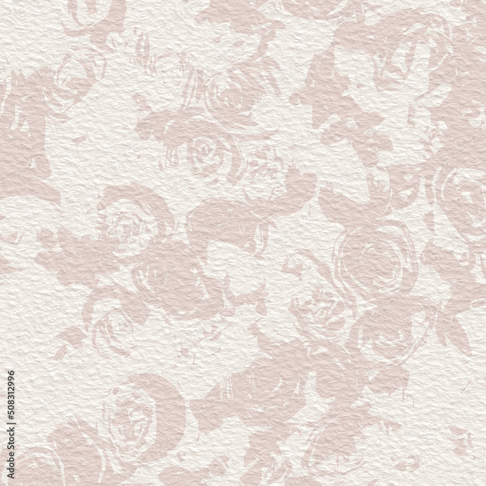 Delicate watercolor botanical digital paper floral background in soft basic nude beige tones