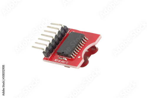 Real time clock module module isolated on white background photo