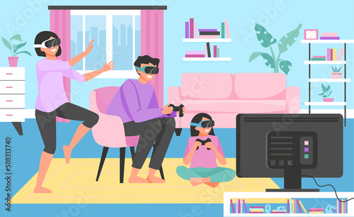 Family Playing VR Games