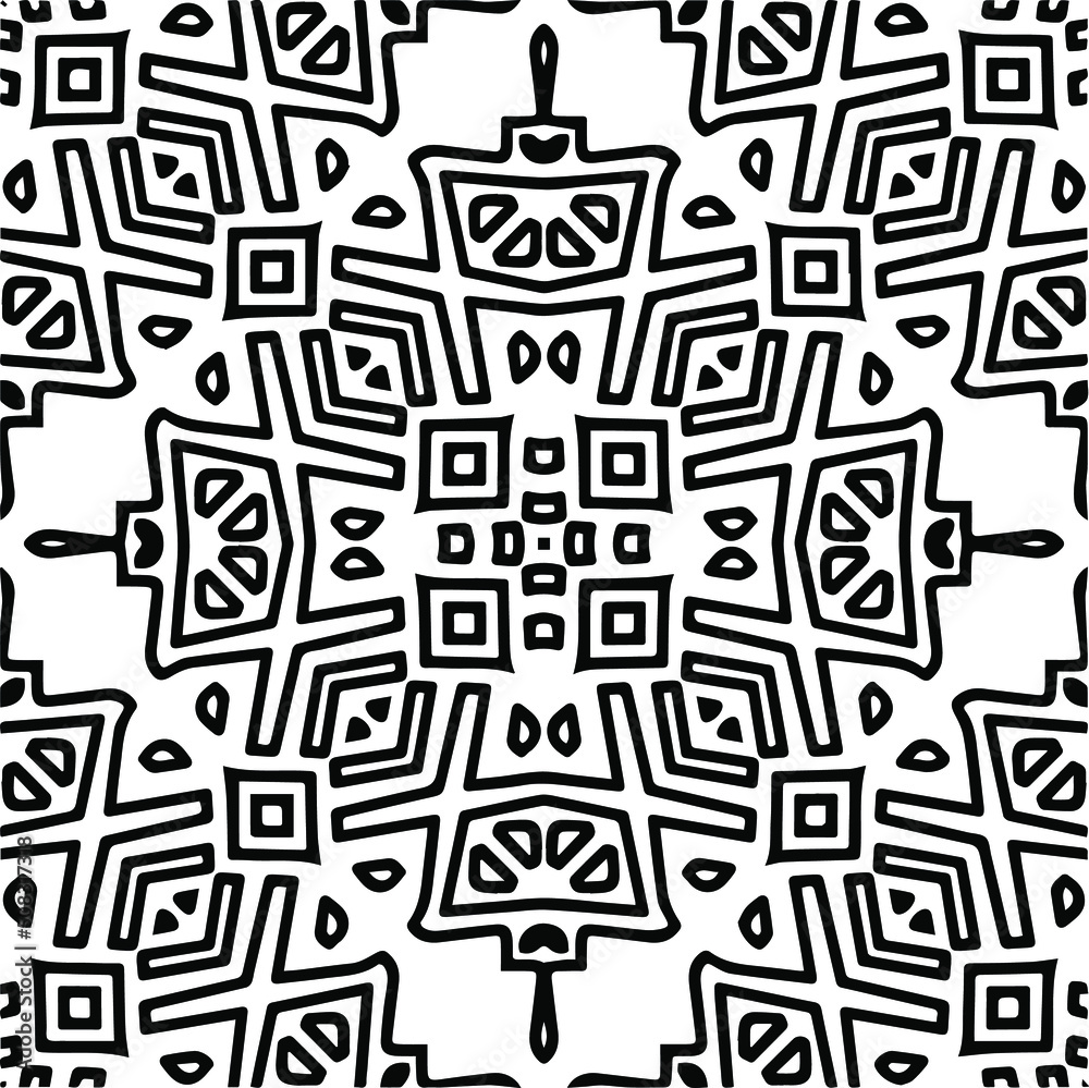 Abstract background with black and white mandala. Line art.Unique geometric vector swatch. Perfect for site backdrop, wrapping paper, wallpaper, textile and surface design. Abstract background with black and white mandala. Line art.Unique geometric vector swatch. Perfect for site backdrop, wrapping paper, wallpaper, textile and surface design.