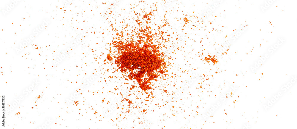 Red ground pepper. Chili pepper powder isolated on white background. Red ground pepper. Chili pepper powder isolated on white background.