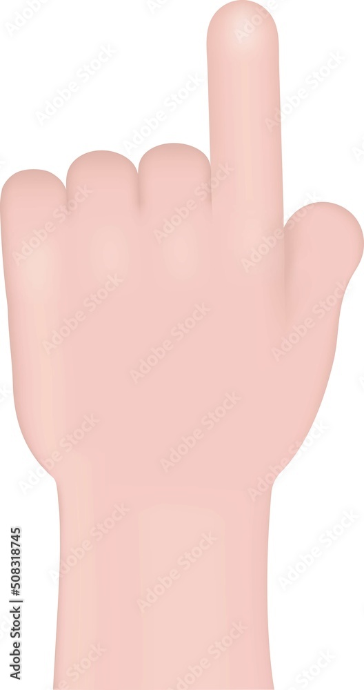 Obraz premium 3d cartoon human hand gesture. Hand Emoji.
