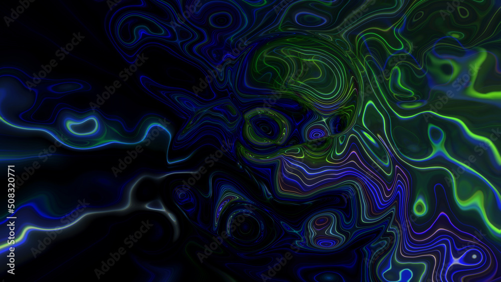 Abstract black background with glowing neon lines