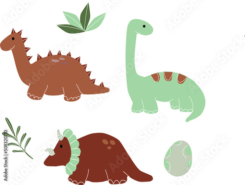 Vector image of a cute dinosaur. Children s illustration.