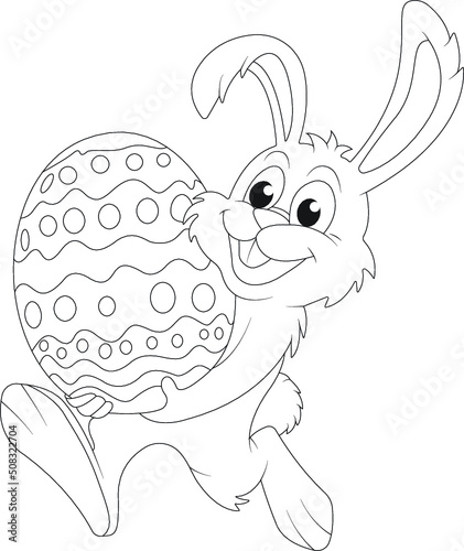 Funny easter coloring page for kids