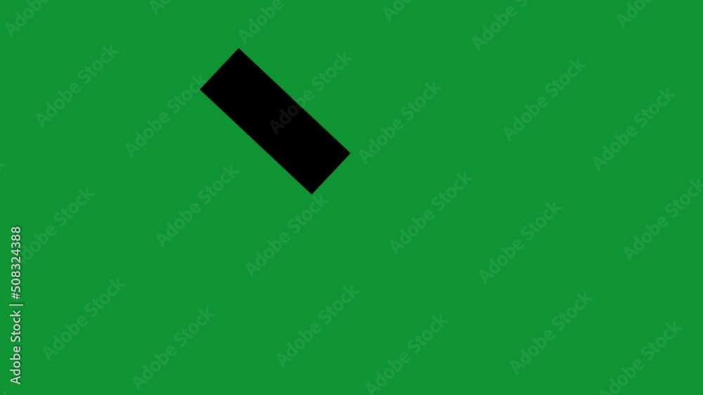 Loop animation of the black color silhouette of a classic rejection or disapproved cross icon. On a green chroma key background Loop animation of the black color silhouette of a classic rejection or disapproved cross icon. On a green chroma key background