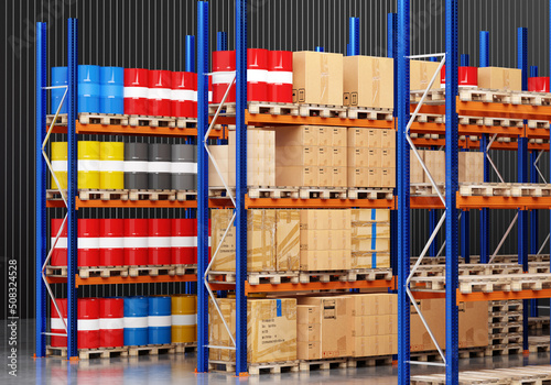 Warehouse company. Racks wi...