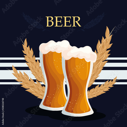 beer mugs poster