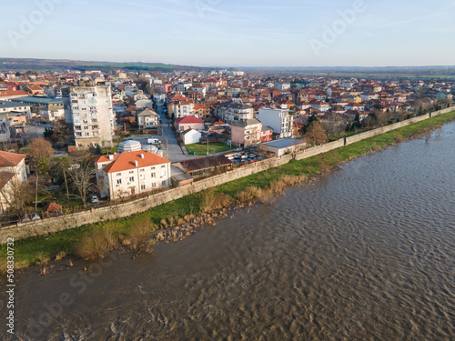 Aerial view of town of Svilengrad, Bulgaria