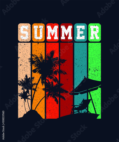 Summer typography T Shirt Design
