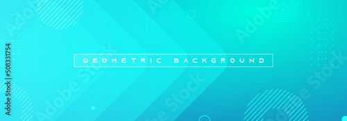 Blue abstract vector long banner. Minimal background with arrows and copy space for text. Facebook cover, web banner