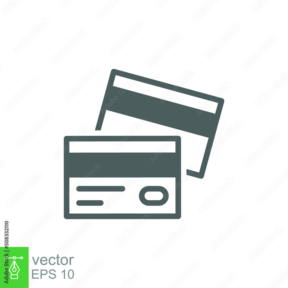 Credit card icon. Simple flat style. Business pay concept. Two cards on top of each other. Vector illustration isolated on white background. EPS 10. Credit card icon. Simple flat style. Business pay concept. Two cards on top of each other. Vector illustration isolated on white background. EPS 10.