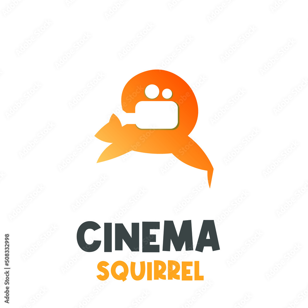 Cinema squirrel icon illustration logo