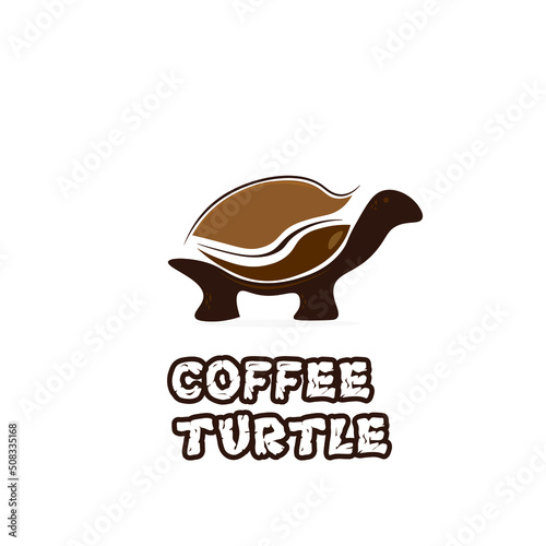 Turtle coffee icon illustration logo