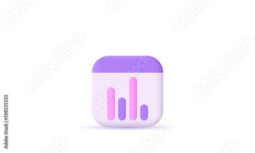 unique 3d data analysis concept icon isolated on vector