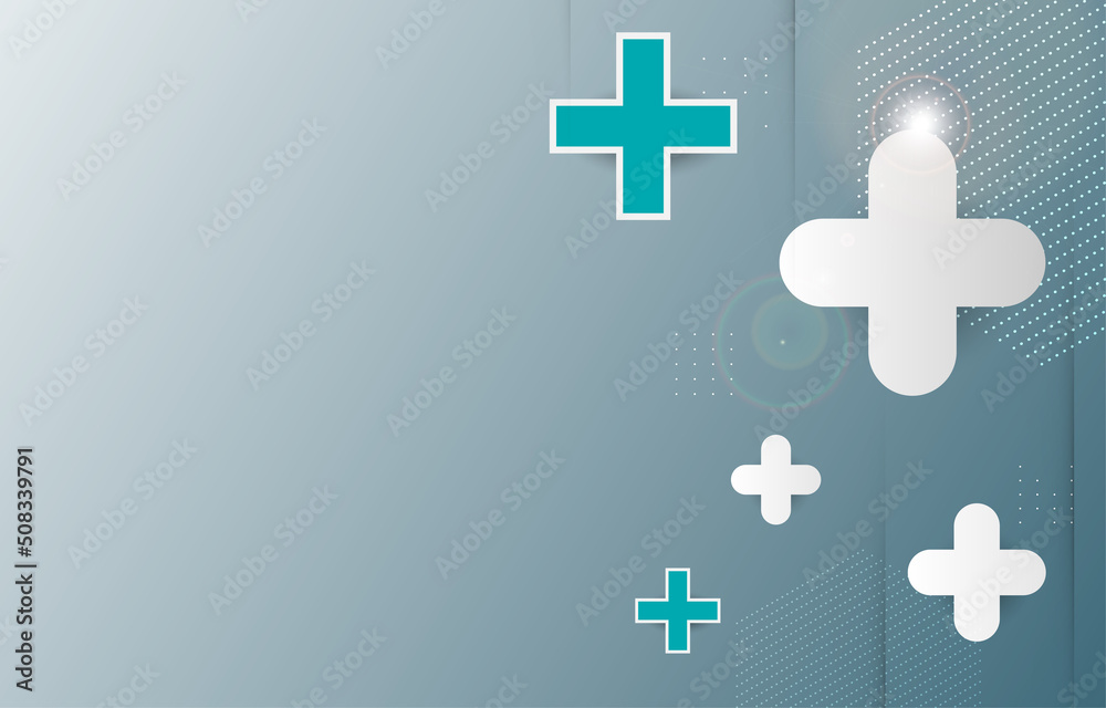 Fototapeta premium Abstract modern medical wallpaper futuristic cross shape