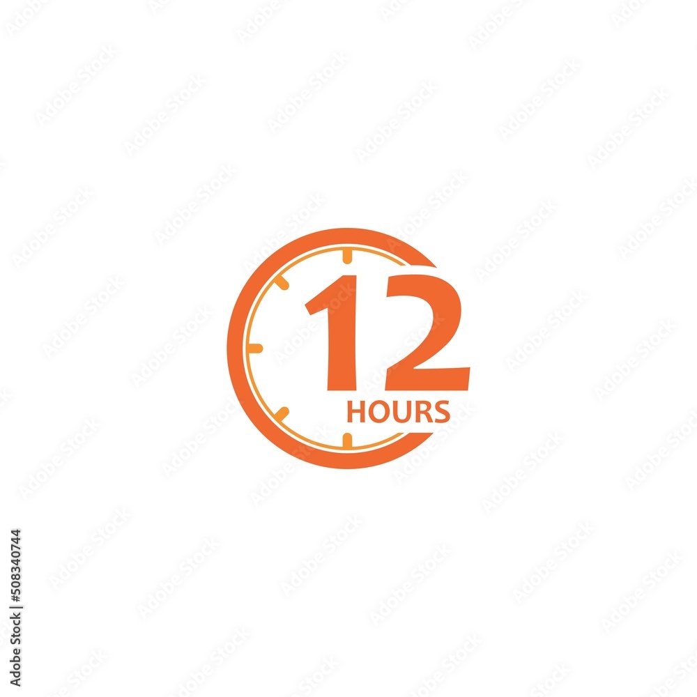 12 hours clock arrow logo vector icon illustration design 12 hours clock arrow logo vector icon illustration design
