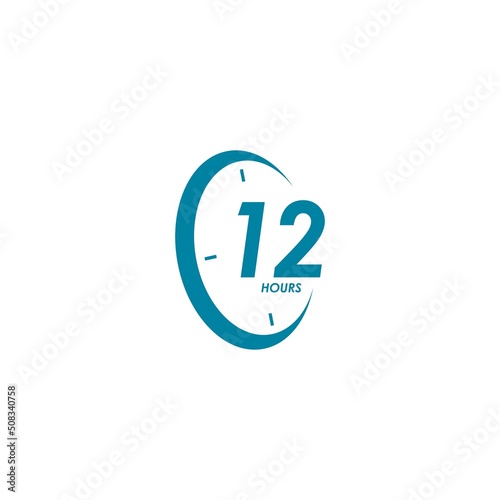 12 hours clock arrow logo vector icon illustration design 
