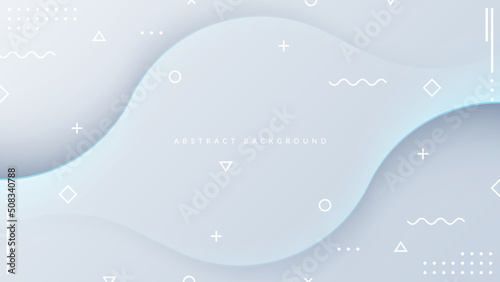 White dimensional abstract background with blue light