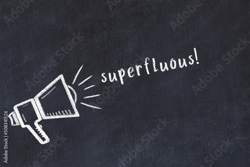 Chalk sketch of loudspeaker and inscription superfluous