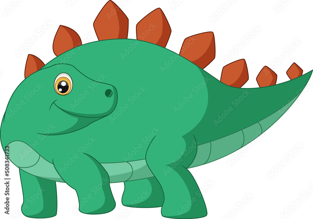 Cute stegosaurus cartoon on white background Cute stegosaurus cartoon on white background