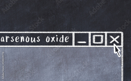 Chalk drawig of browser window with inscription arsenous oxide photo
