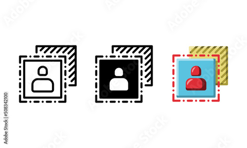 Foreground selection icon. With outline, glyph and flat styles