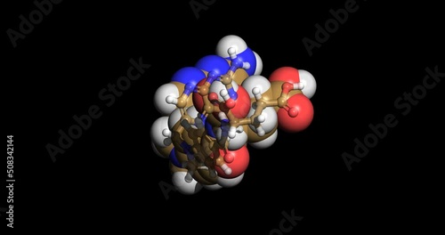 Methotrexate, anticancer, anti-arthritis drug, 3D molecule, spinning 4K photo