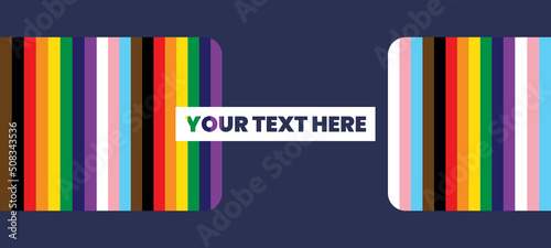 Inclusive Pride Background with Progression Pride Flag Colours. Rainbow Stripes Wallpaper in Gay Pride Colours photo