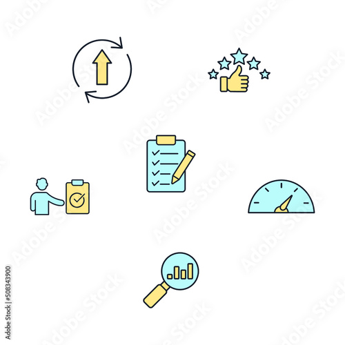 evaluation icons set . evaluation pack symbol vector elements for infographic web
