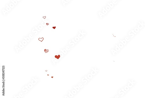 Light Red, Yellow vector template with doodle hearts.